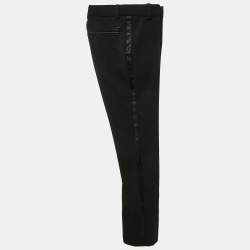 Roberto Cavalli Kids Black Wool Side Satin Trimmed Trousers 10 Yrs