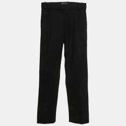 Roberto Cavalli Kids Black Wool Gabardine Side Trimmed Pants 8 Yrs