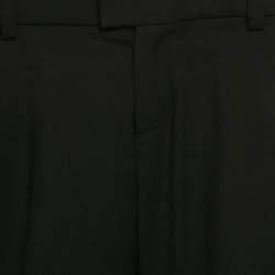 Roberto Cavalli Kids Black Wool Gabardine Side Trimmed Pants 8 Yrs