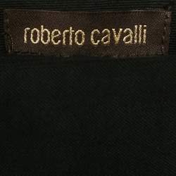 Roberto Cavalli Kids Black Wool Gabardine Side Trimmed Pants 8 Yrs