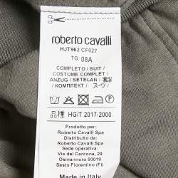 Roberto Cavalli Grey Logo Embroidery Cotton Knit Zip-Up Hooded Jacket 8 Yrs