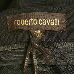 مملوكة مسبقًا بنطلون رسمي من الصوف بلون أسود لصبيان روبرتو كافالي قياس صغير