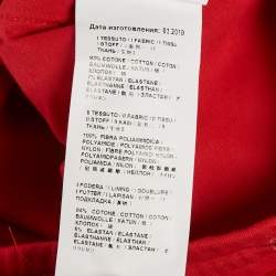 Pre Owned Roberto Cavalli Boys Red Logo Silicon Patch Fleece Pants M