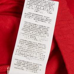 Pre Owned Roberto Cavalli Boys Red Logo Silicon Patch Fleece Pants M