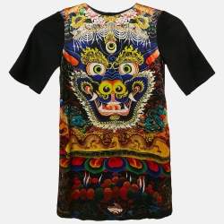 Roberto Cavalli Kids Multicolor Printed Satin and Knit Dress 8 Yrs
