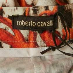 Roberto Cavalli Kids Brown/Red Leopard Print Cotton Shorts 10 Yrs 