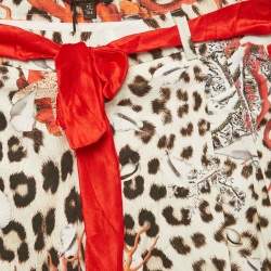 Roberto Cavalli Kids Brown/Red Leopard Print Cotton Shorts 10 Yrs 