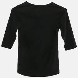 Pre Owned Roberto Cavalli Kids Black Floral Print Silk Top 8 Yrs