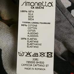 Pre Owned Roberto Cavalli Kids Black Floral Print Silk Top 8 Yrs