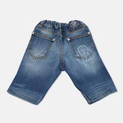 Pre Owned Roberto Cavalli kids Blue Faded Denim Jeans 2 Yrs