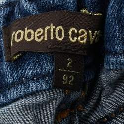Pre Owned Roberto Cavalli kids Blue Faded Denim Jeans 2 Yrs