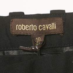 Pre Owned Roberto Cavalli Kids Black Wool Satin Side Band Trousers 10 Years 