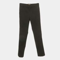 Pre Owned Roberto Cavalli Kids Black Wool Satin Side Band Trousers 10 Years 