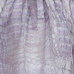 Roberto Cavalli Reptile Print Silk Bow Detail Long Sleeve Blouse 6 Yrs