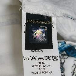 Pre Owned Roberto Cavalli White Jelly Fish Print Jersey T-Shirt 10Yrs 