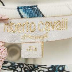 Pre Owned Roberto Cavalli White Jelly Fish Print Jersey T-Shirt 10Yrs 