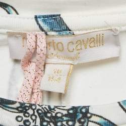 Pre Owned Roberto Cavalli White Jelly Fish Print Jersey T-Shirt 10Yrs 