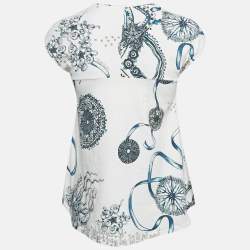 Pre Owned Roberto Cavalli White Jelly Fish Print Jersey T-Shirt 10Yrs 