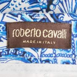 Pre Owned Roberto Cavalli Kids White Printed Cotton Short 10-12 Yrs 
