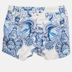 Pre Owned Roberto Cavalli Kids White Printed Cotton Short 10-12 Yrs 