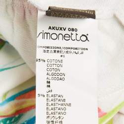 Pre Owned Roberto Cavalli Kids White Printed Cotton Drawstring Skirt 10 Yrs 