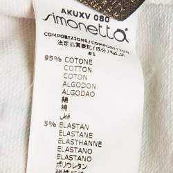 Pre Owned Roberto Cavalli Kids White Printed Cotton Drawstring Skirt 6 Yrs 