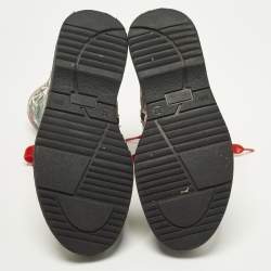 Pre Owned حذاء بطول الكاحل روبيرتو كافالي جلد متعدد الألوان بطبعة زهور مقاس 33