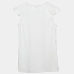 Pre Owned طقم روبرتو كافالي للأطفال جيرسي أبيض مزين بالترتر كبير (12/14 سنة)