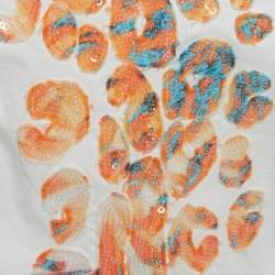 Pre Owned طقم روبرتو كافالي للأطفال جيرسي أبيض مزين بالترتر كبير (12/14 سنة)