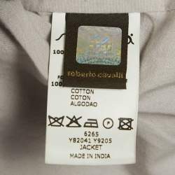 Pre Owned Roberto Cavalli Black Leather Zip Up Jacket 10Yrs