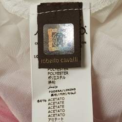 Pre Owned Roberto Cavalli Kids Pink Printed Chiffon Plisse Skirt 6 Yrs