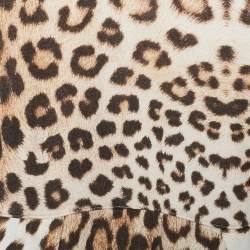 Pre Owned Roberto Cavalli Brown Leopard Jersey Dress 24M