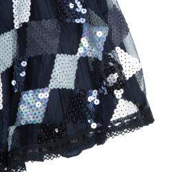 Roma e Tosca Navy Blue Sequin Embellished Skirt 12 Yrs 