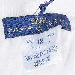 Roma e Tosca White Eyelet Embroidered Tiered Skirt 12 Yrs