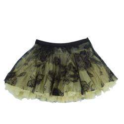 Roma e Tosca Yellow Lace Rose Print Overlay Skirt 12 Yrs 