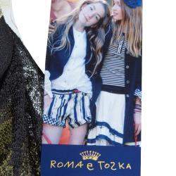 Roma e Tosca Yellow Lace Rose Print Overlay Skirt 12 Yrs 