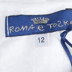 Roma e Tosca White Embroidered Sleeveless Dress 12 Yrs