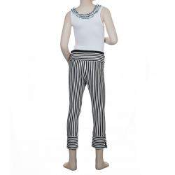 Roma e Tosca Monochrome Striped Leggings 11 Yrs 