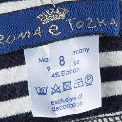 Roma e Tosca Monochrome Striped Capri Leggings 8 Yrs