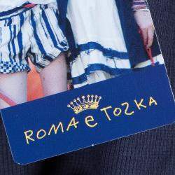 Roma e Tosca Navy Blue Printed Trim Bolero Top 12 Yrs 