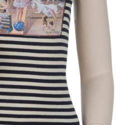 Roma e Tosca Monochrome Striped Patch Print Halter Top 10 Yrs