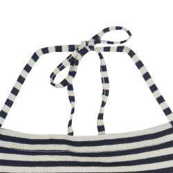 Roma e Tosca Monochrome Striped Patch Print Halter Top 10 Yrs
