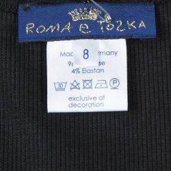 Roma e Tosca Black Lace Trim Tshirt 8 Yrs 