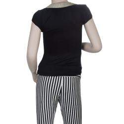 Roma e Tosca Black Contrast Neckline Tshirt 12 Yrs 