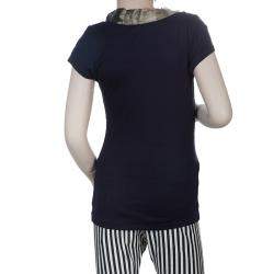 Roma e Tosca Navy Blue Contrast Neckline Tshirt 14 Yrs 