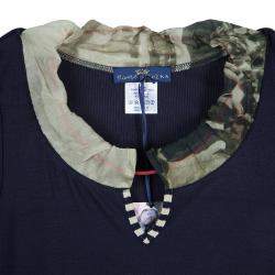 Roma e Tosca Navy Blue Contrast Neckline Tshirt 14 Yrs 