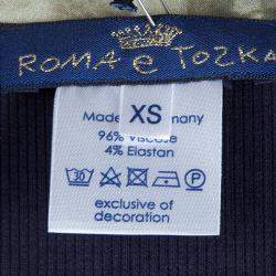 Roma e Tosca Navy Blue Contrast Neckline Tshirt 14 Yrs 