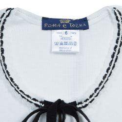 Roma e Tosca White Lace Trim Tshirt 6 Yrs 