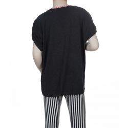 Roma e Tosca Dark Grey Contrast Pintuck Detail Tshirt 10 Yrs 