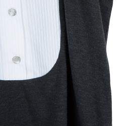 Roma e Tosca Dark Grey Contrast Pintuck Detail Tshirt 10 Yrs 